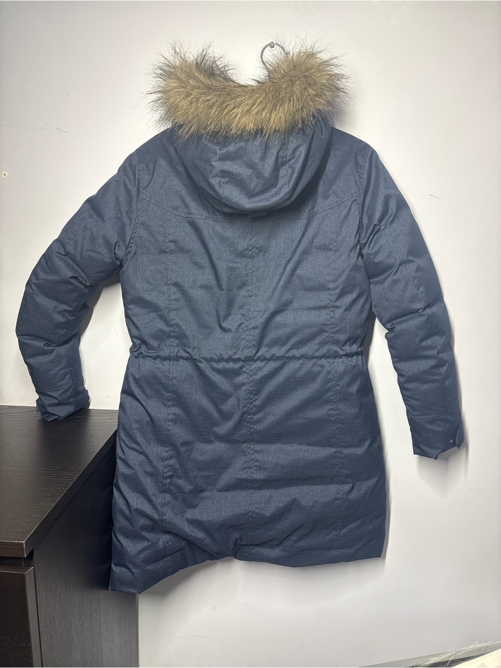 MEC Women's Navy Blue Puffer Coat Faux Fur Hood - Picture 4 of 10